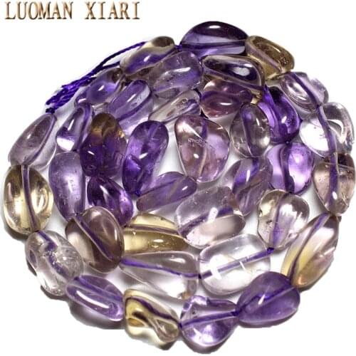 Wholesale Gravel irregular 8-12 mm Natural Ametrinee Yellow Purple Crystal Stone Beads For Jewelry Making DIY Bracelet Necklace