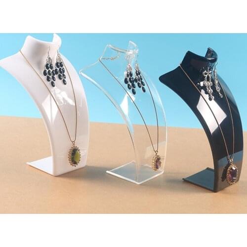 Plastic Necklace Display Stand Holder Bust Model Stand Rack for Necklace Hanger Jewelry Display Holder Rack Jewelry Organizer