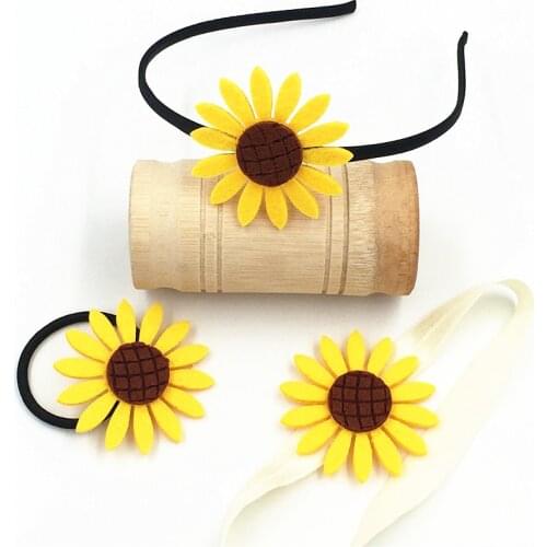 3pcs/bag Girl Elastic Hair Band Sunflower Hairbands head hoop newborn toddler Sunflower Headbands Hair Accessories for children