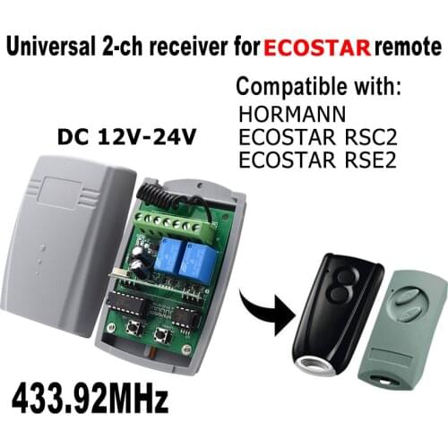 Hörmann ECOSTAR door remote control receiver ECOSTAR RSC2 RSE2 garage door opener 433MHz for HORMANN motor 433.92MHz