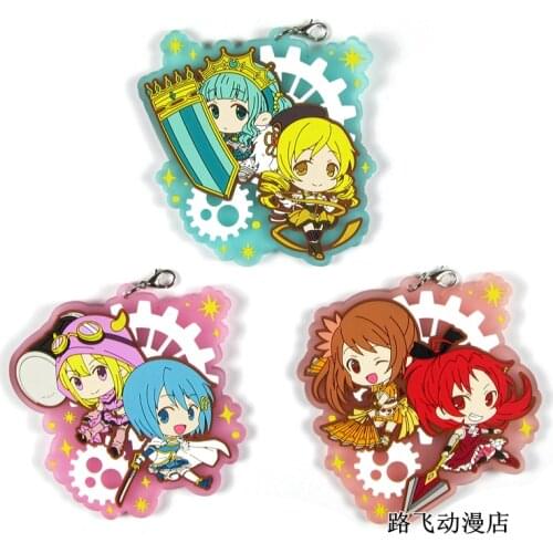 Puella Magi Madoka Magica / Magia Record Japanese anime figure rubber Silicone mobile phone charms key chain strap