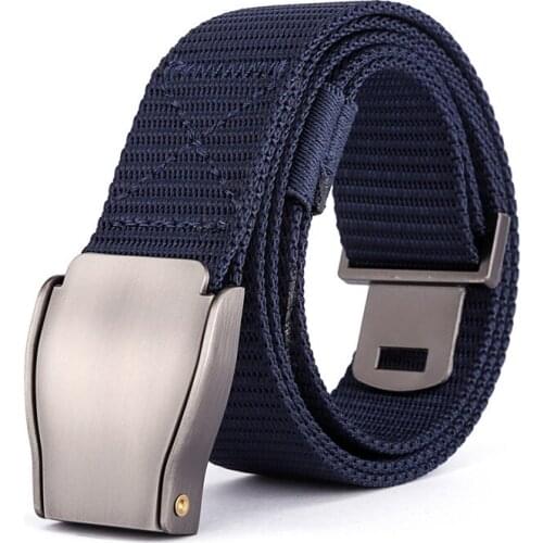 High Quality Men Tactical Belt Canvas Belts Luxury design Metal Buckle MaleCasual Pants Cool Wild Gift for Men Waist Belt Jeans