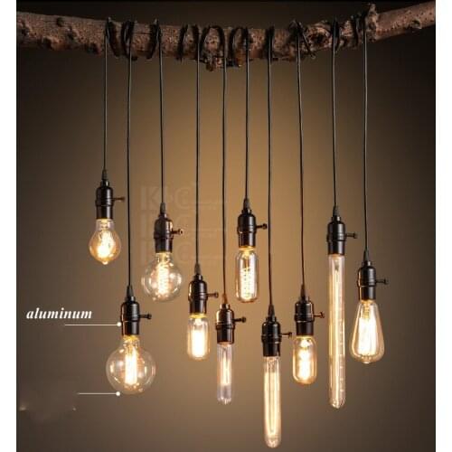 Retro Black Light LOFT Pendant Creative Restaurant Bar Light Bulb Single American Industrial Home Lighting Living Room Coffee