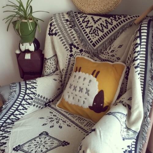 Pure cotton Retro nostalgia carpet thin blanket tie-dye Ethnic Art blanket bed cover living room bedroom Felts tapestry