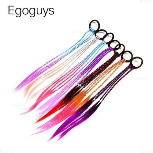 1PC Girls Hair Ring Wigs Ponytail Holder Elastic Headbands Kids Scrunchie Rubber Bands Twist Braid Rope Hair Ornament Headwear