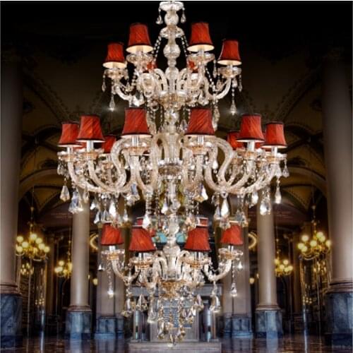 Luxurious large crystal chandelier European Crystal Chandelier lights luxury restaurant villa staircase hall led Chandelier lamp