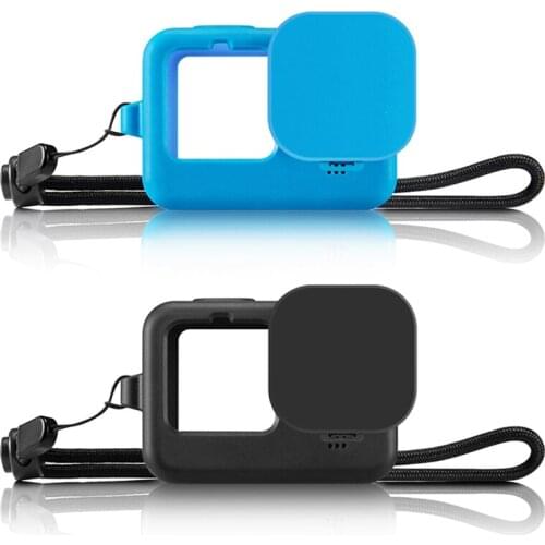 GoPro 9 Silicone Case Anti-drop Protective Shell Soft Cover Shell With Lens Cover Hand Strap For GoPro Hero 9 Action Camera Acce