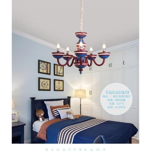 Nordic Cartoon Chandeliers Childrens Room Home Decor Mediterranean Bedroom Lights Nordic Eye Protection Boys Room Chandeliers