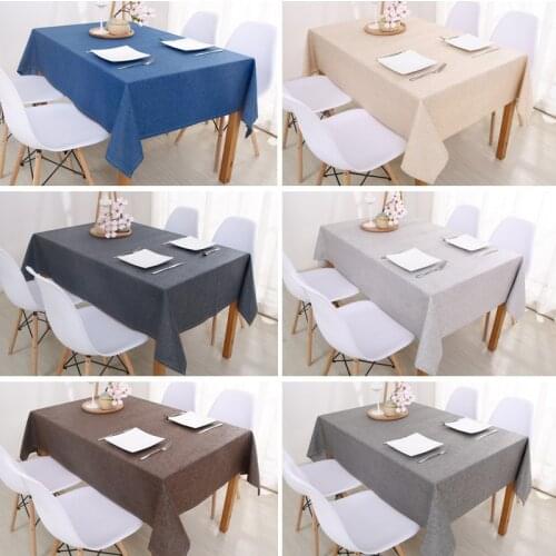 Solid Color Cotton Linen Tablecloth Dining Table Cover Decorative Table Cloth Rectangular Tablecloths Dining Table Cover