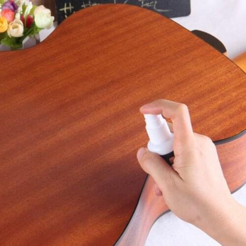 50ml Guitar Bass Stringed Instrument String Maintenance Cleaner Polish Treated Spray with Cleaning Cloth PXPF