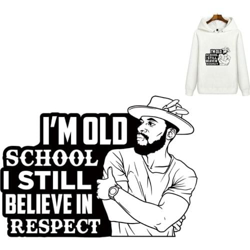 Cool Black Man Iron Patch For Clothes Respect Free T-shirt Diy Heat Press Appliqued Washable Transfert Badges Stickers Appliques