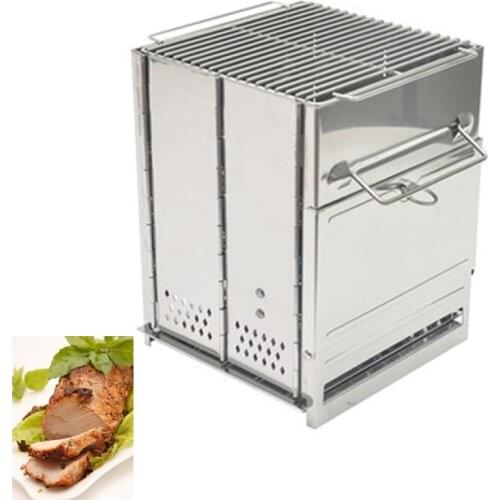 Wood Stove Outdoor Folding Stainless Steel Charcoal Barbecue Stove Barbecue Grill Picnic Stove Alcohol Stove Accessories