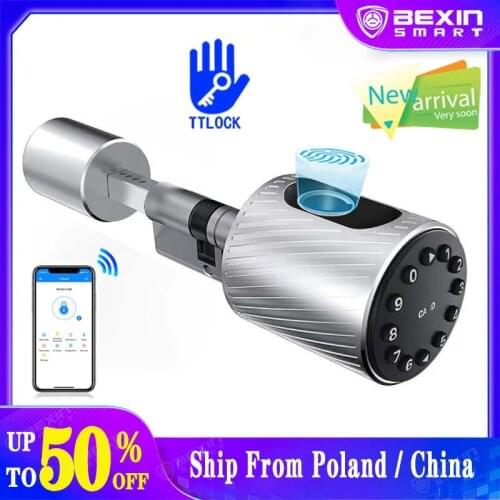 TTLOCK Electronic Digital Biometric Fingerprint Smart Lock Cylinder with RFID Card Mechnical Key VC11