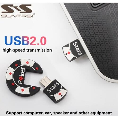 Suntrsi Usb Flash Drive 2.0 64GB silicone paker stars 32GB pen drive 128G 16GB 8GB usb флешка Memory Stick gift For PC