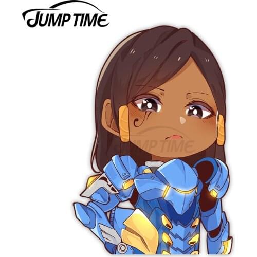 Jump Time 13 x 7.9cm Vinyl Decoration Cool Girl Cartoon Avatar Car Stickers Funny Camper Wiper Peeker Waterproof 3D Car Decor