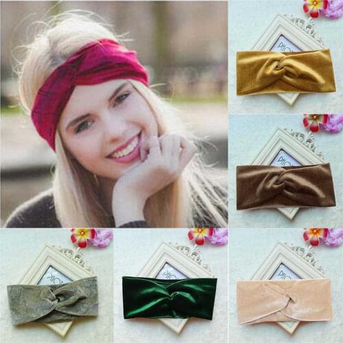 Women Head Twisted Twist Wrap Velvet Fashion Lady Hair Turban Band Headband Knot