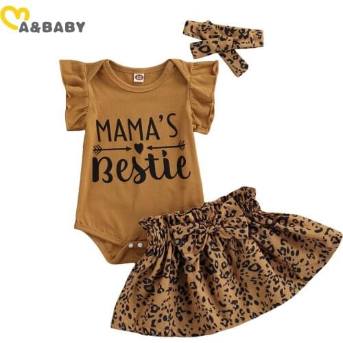 Ma&Baby 0-24M Cute Leopard Baby Girl Outfits Summer Newborn Infant Girl Ruffles Rompers Skirts Outfits Costumes