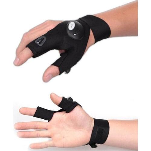 1Pcs Outdoor LED Glove Fixing Spotlight Repair Lamp Flashlight Torch Cover Lite Fingerless Night Sight View Fishing