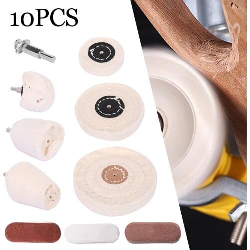10pcs Car Polishing Cone Buffing cloth wheel Pad Auto Waxing Wool Polishing Disc Hub Beauty Cleaning Tool For Polisher Adapter
