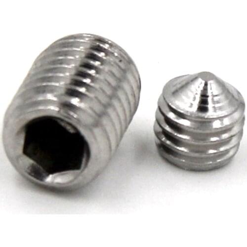 5-25Pcs M2 M5 M8 316 Stainless Steel DIN914 Hex Hexagon Socket Set Screw Cone Point Grub Screw