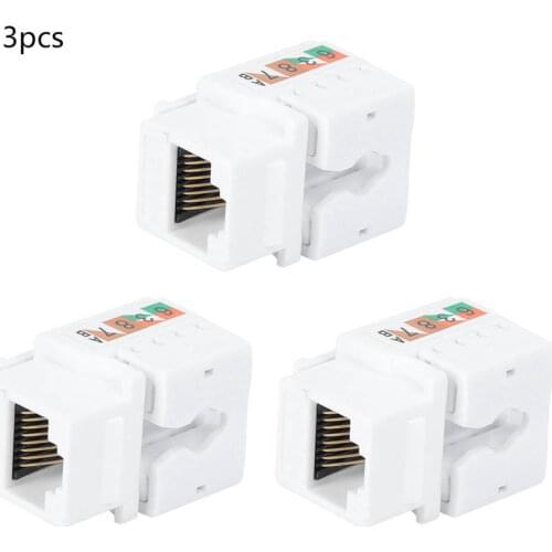 3PCs Network Cable Information Module Single Port Cat5e RJ45-8P8C Network Module for Computer Connectors
