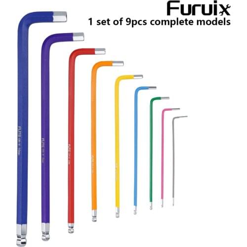 9pcs 1.5mm - 10mm Hexagon Allen Key Wrench Tools set imbus Matte Chrome Ball End Spanner set Screwdriver Set Tool Kit T10 -T50