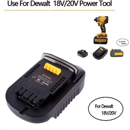 MT20DL Battery Adapter For Makita 18V 20V Bl1830 Bl1860 Bl1815 Li-Ion Battery For Dewalt 18V 20V DCb200 Li-Ion Battery