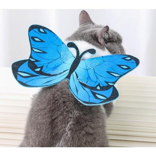 Cat Cosplay Accessories Halloween Wholesale Cat Puppy Butterfly Costume Pet Dress Up Adjustable 4 Colors