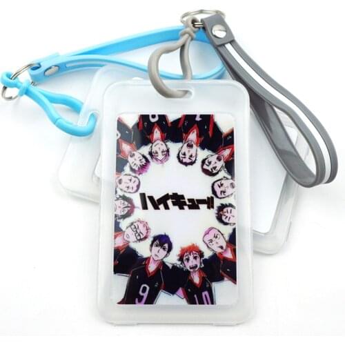 Anime Haikyuu!! Shoyo Hinata Transparent Keychain ID Card Holder Credit Bank Card Protective Case Student Bus Card Cover