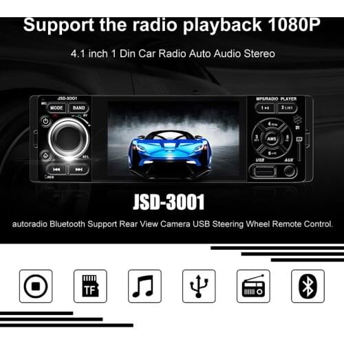 Car Radio Mirror Link 1din jsd-3001 autoradio 4 inch Touch Screen Audio Mirror Link Stereo Bluetooth Rear View Camera usb aux