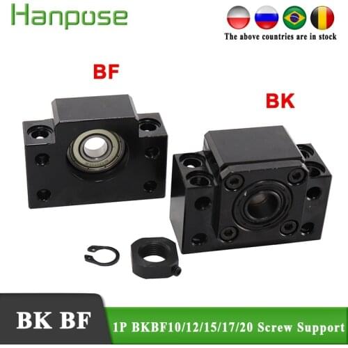 Free shipping BK BF Set one pc of BK12/10/15/20 kits and one pc BF12 BF10 for RM1204 SFU1605 SFU2005 Ball Screw End Support