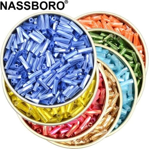 Approx.500pcs Delica Twist Tube Czech Glass Beads Seed Long Loose Bugle Beads for Jewelry Making 2X6mm Diy