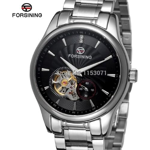 FSG9406M4S2 Forsining new arrival Automatic stainless steel luxury mens watch with stainless steel band free shipping gift box