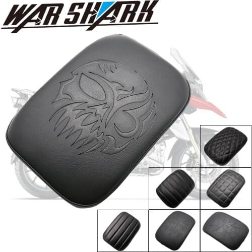Black Motorcycle Rear Passenger Cushion Pillion Seat Pad Suction Cups For Harley /Dyna /Sportster /Softail Touring