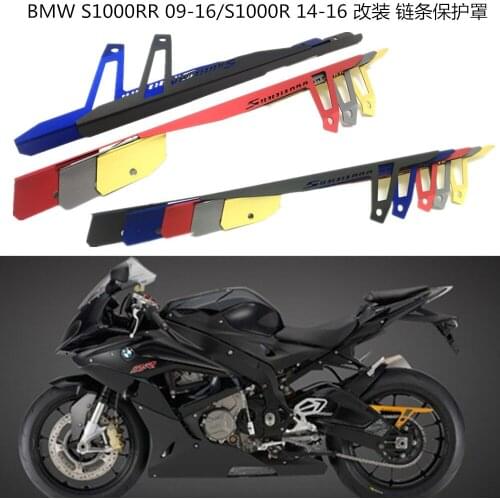 CNC Aluminum Motorcycle Chain Cover Rear Chain Belt Guard Modified Parts Red Gold Blue for BMW S1000RR HP4 2010-2016 S1000R