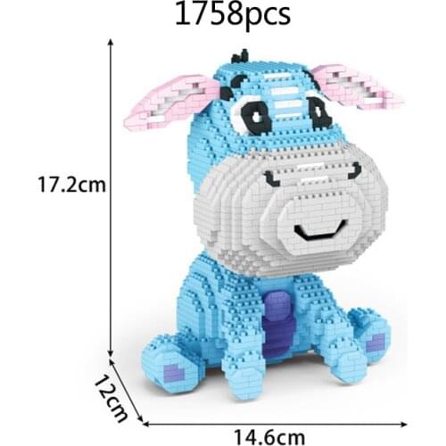 Disney cartoon Winnie Pooh Bear figures micro diamond blocks eeyore building brick educational toy lovely donkey nanobrick