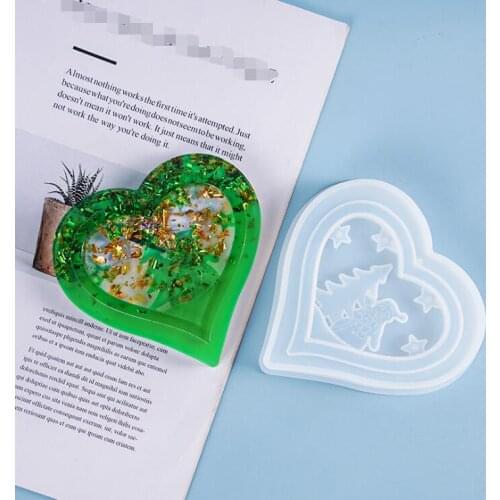 DIY Resin Crystal Epoxy Mould Love Christmas tree snowman Pendant Bag Decoration Resin Silicone Mould