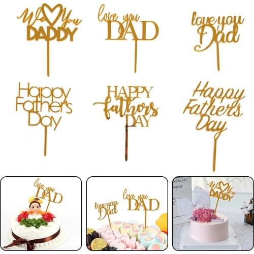 Fathers Day Cake Insertion Hand Writing Happy Birthday Cake Topper Dessert Cake Decoration For Birthday Party Lovely Gifts