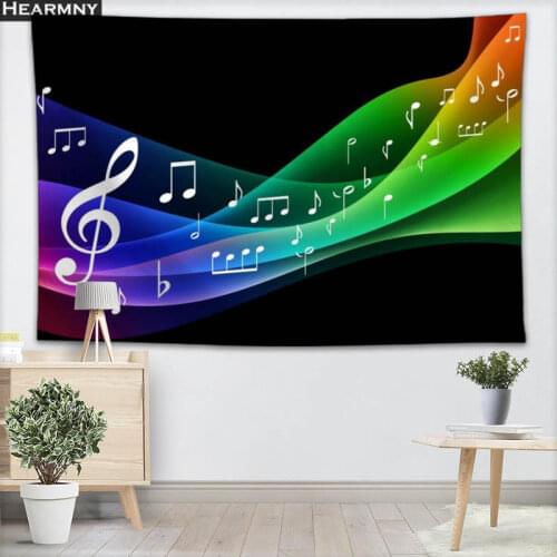 Background Fabric Valance Tapestry Wall Hanging Custom Music Note Bedroom Living Room Blanket Yoga Beach Towel Tablecloth