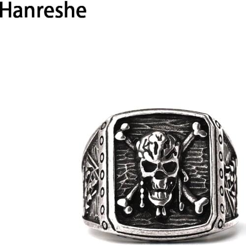 Captain Jack Pirate Skull Capitan Ring Pirates Of The Caribbean Antique Gold Ring Skull Ring Classic Jewelry For Men Gift