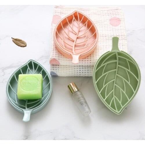 Bathroom Creative Leaf Type Double Large Drain Soap Box Toilet Soap Box