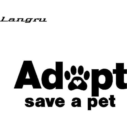 Langru 13.5cm*5.7cm Fashion Adopt Save A Pet Paw Animal Vinyl Graphics Decals Car Stickers Accessories Jdm
