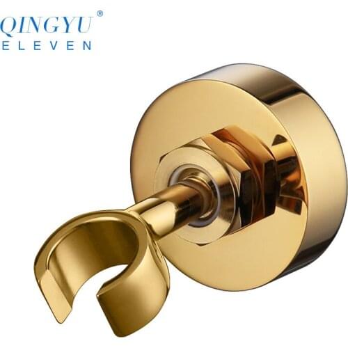 QINGYU ELEVEN brass shower head holder bathroom wall mounted adjustable electroplated brushed shower bracket dropshipping
