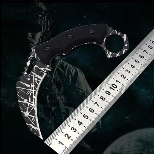 Leopard Karambit Claw Knife 9Cr18MOV Blade G10 Handle Tactical Rescue Pocket Fixed Blade Hunting EDC Survival Tool Gift Knives