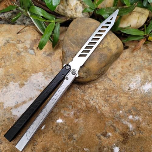 HOT Sale TheOne Falcon Butterfly Trainer Jilt Knife D2 Blade 6061 Aviation Aluminum Handle Bushings Free-swinging Knife EDC