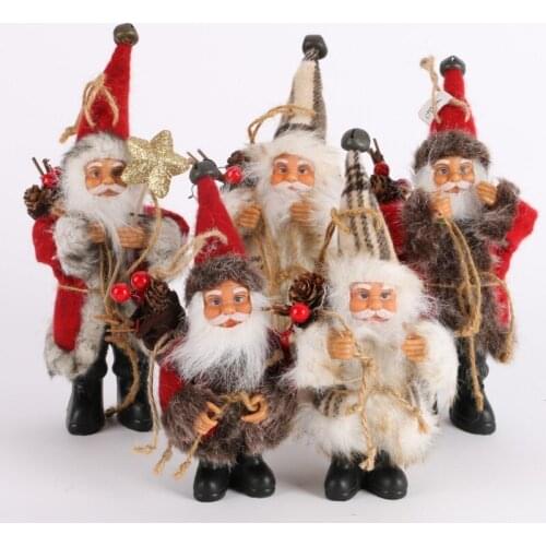 Cute Christmas Santa Claus Doll Toy Christmas Tree Ornaments Decoration Exquisite For Home Xmas Happy Year Gift