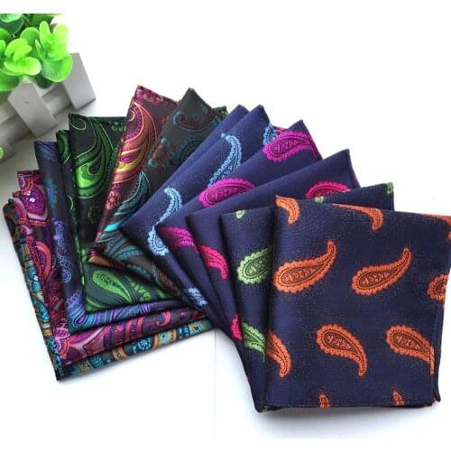 Men Bright Color Paisley Floral Hanky Gorgeous Jacquard Pocket Square BWTHZ0049