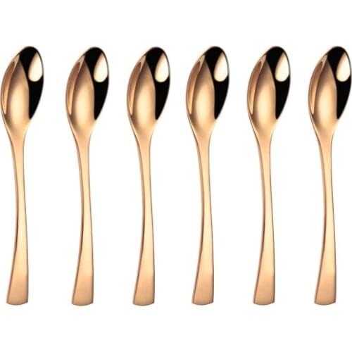 Tea Spoon set Gold Dessert Spoon 15 cm Stainless Steel Vintage Teaspoons Drink Tableware Design 6 PCS Tiny Dessert spoon Sets