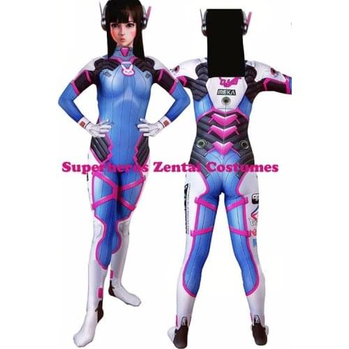 Newest D.VA Costume 3D Print Classic dva Skin Suit Halloween Cosplay dva Zentai Catsuit Custom D.VA Bodysuit