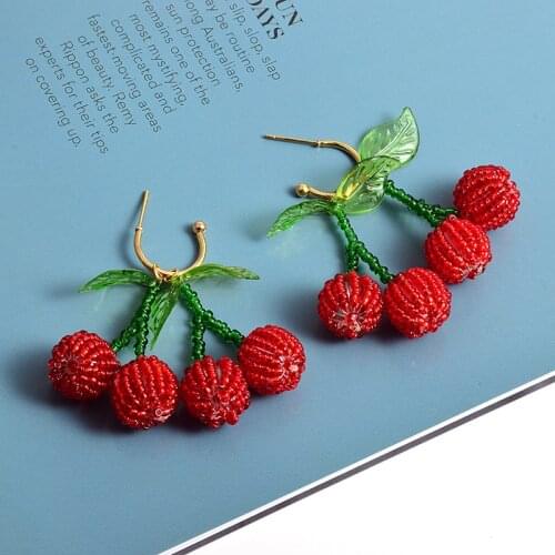 New Arrival Cherry-shaped Long Drop Earrings High-quality Handmade Fashion Earrings Jewelry Accessories For Women